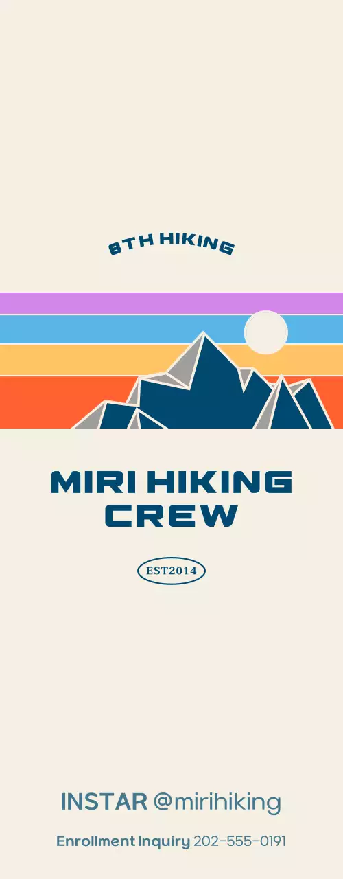 Promote mountain clubs with colorful illustrations of mountains and landscapes