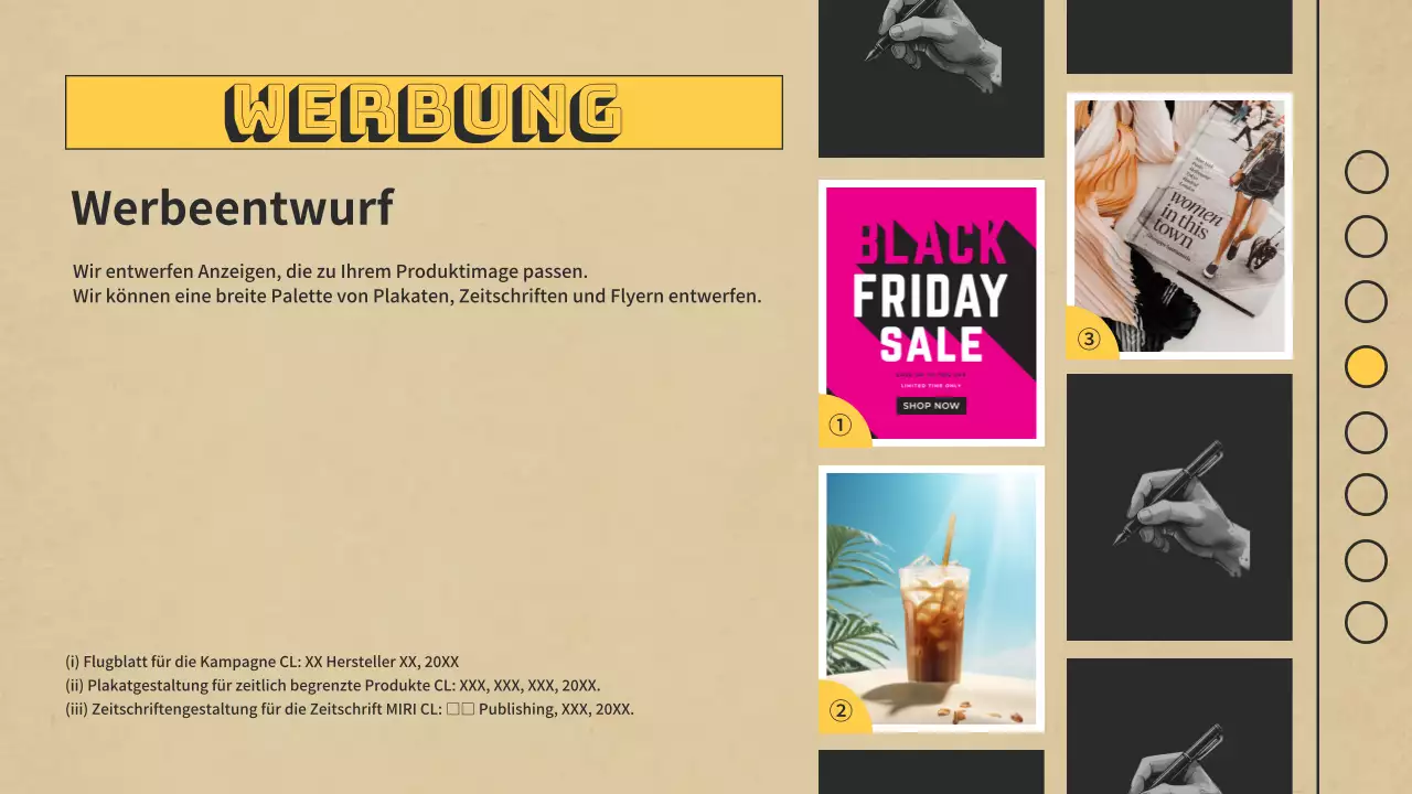 Grünes und gelbes Portfolio für moderne Designer