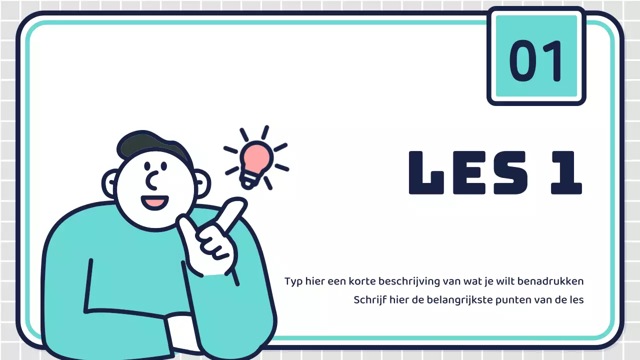 Lesplannen voor de middelbare school met roze en mintkleurige figuurtjes