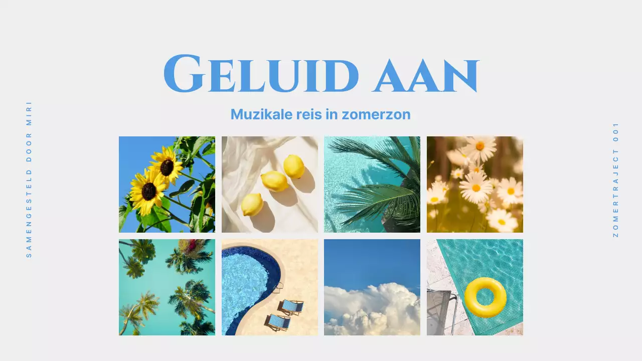 Minimalistische afspeellijst voor zomermuziek in lichtblauw en geel