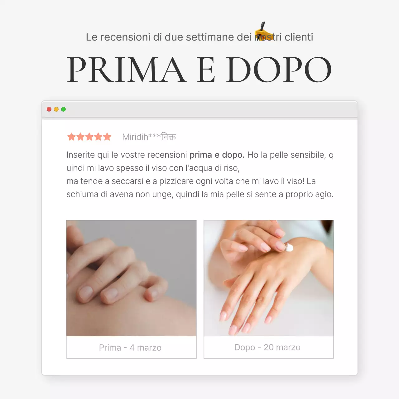 Una recensione o una pubblicità per un negozio di moda con un semplice stile emoji bianco e grigio.
