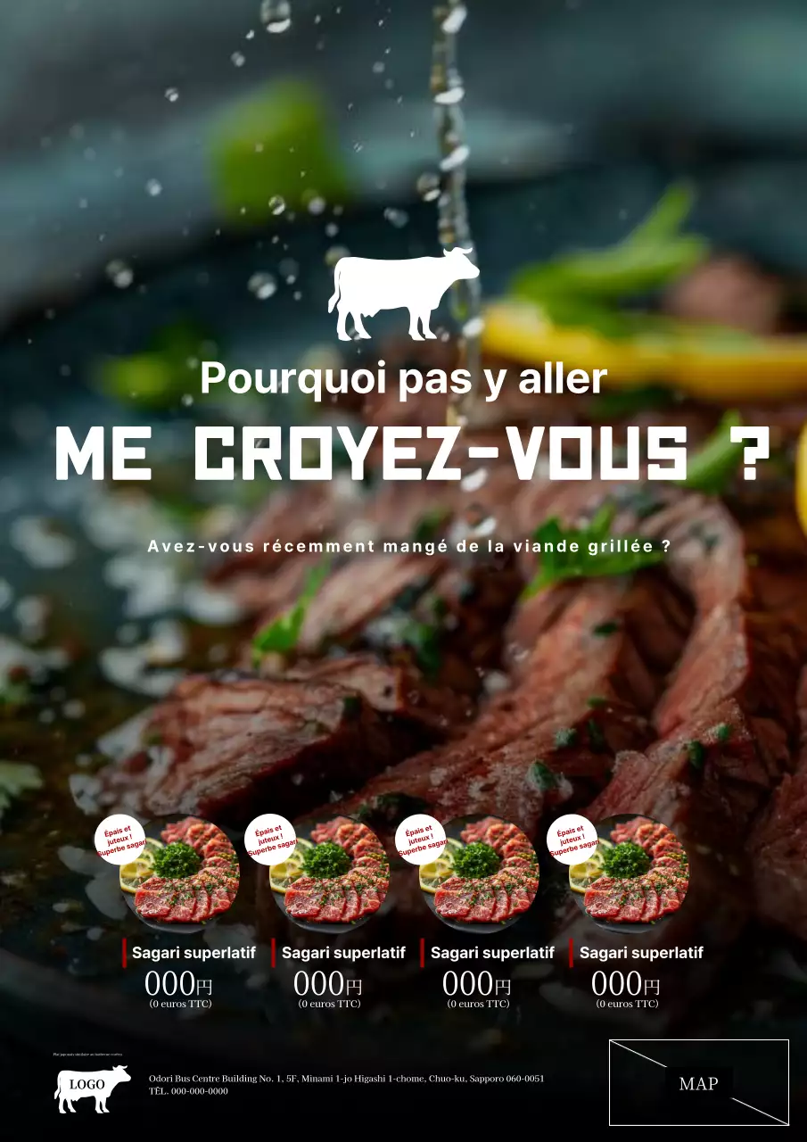 Une simple publicité de boucherie en noir et blanc