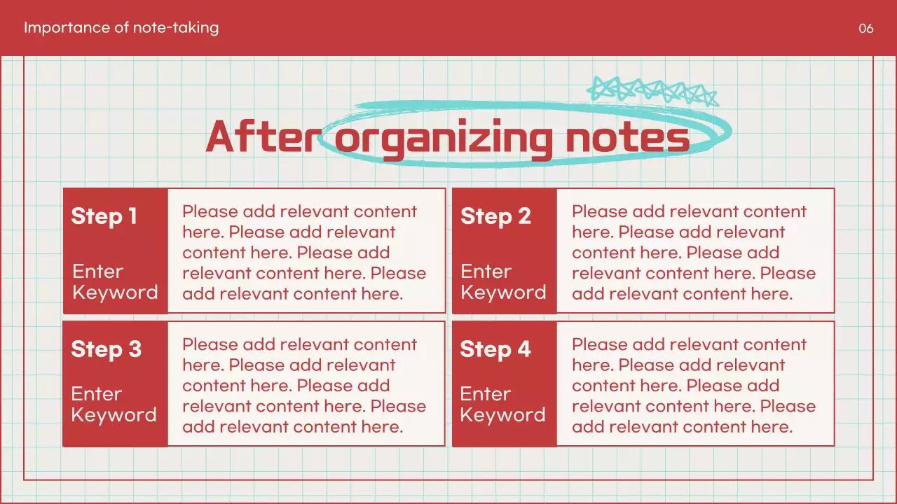 Red Simple Note-Taking Guide Presentation