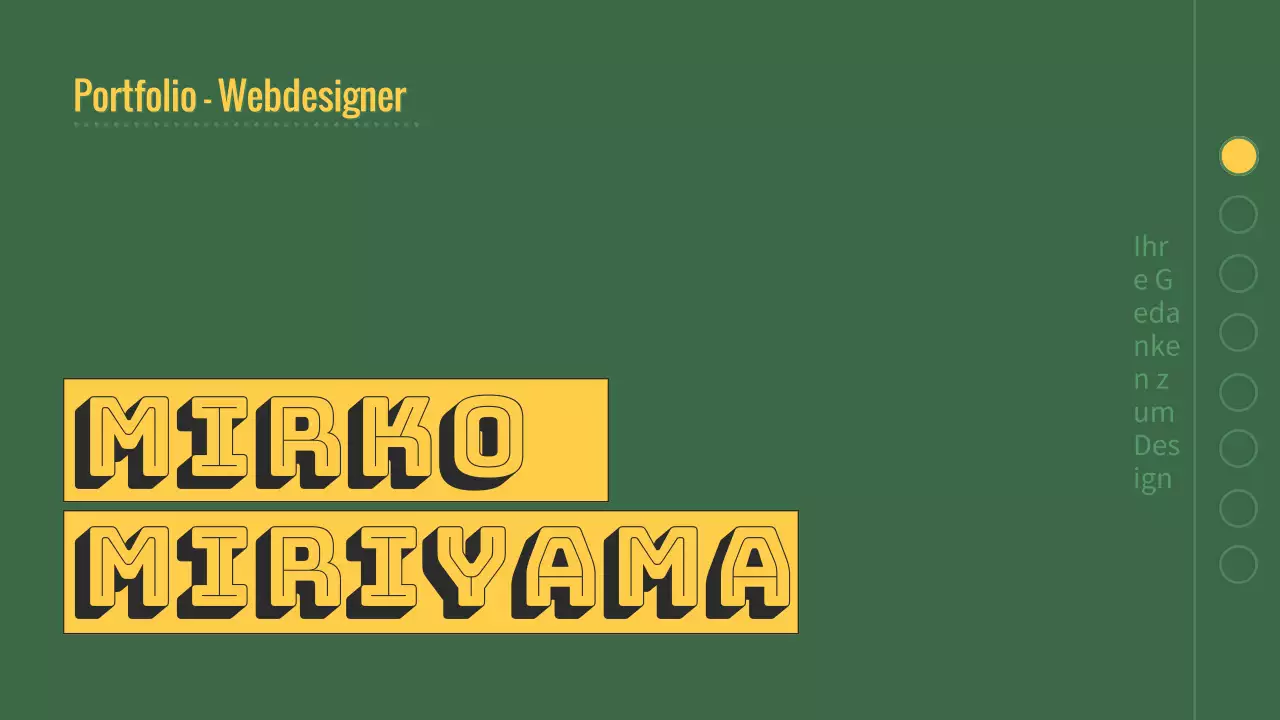 Grünes und gelbes Portfolio für moderne Designer