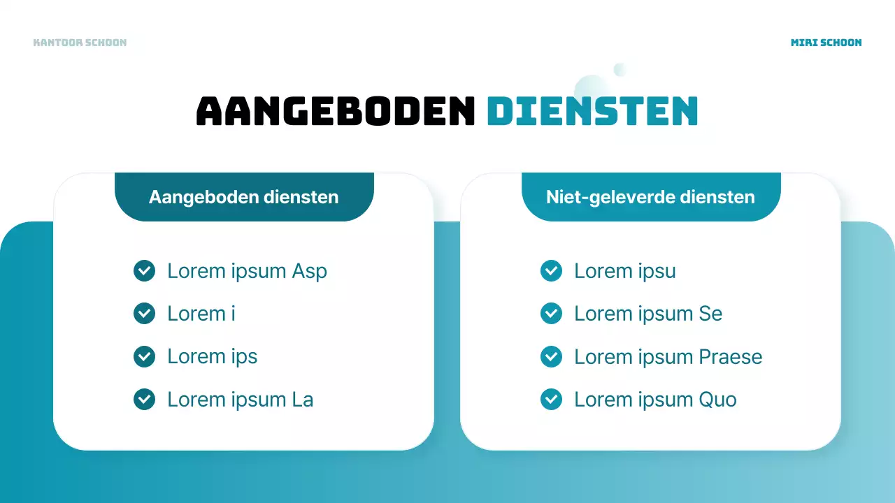 Een lichtblauwe, moderne verticale prospectus voor schoonmaakdiensten op kantoor