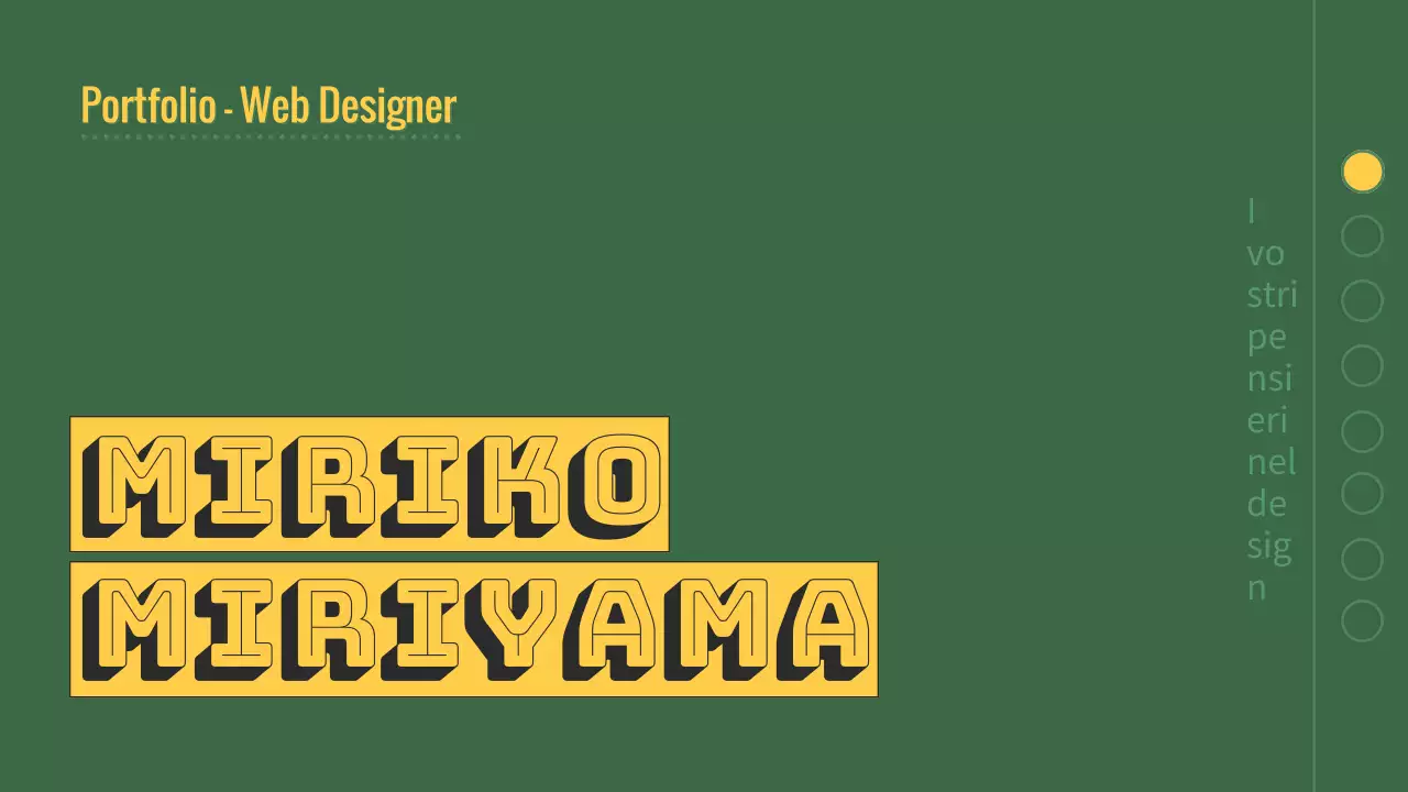 Portfolio verde e giallo per designer moderni