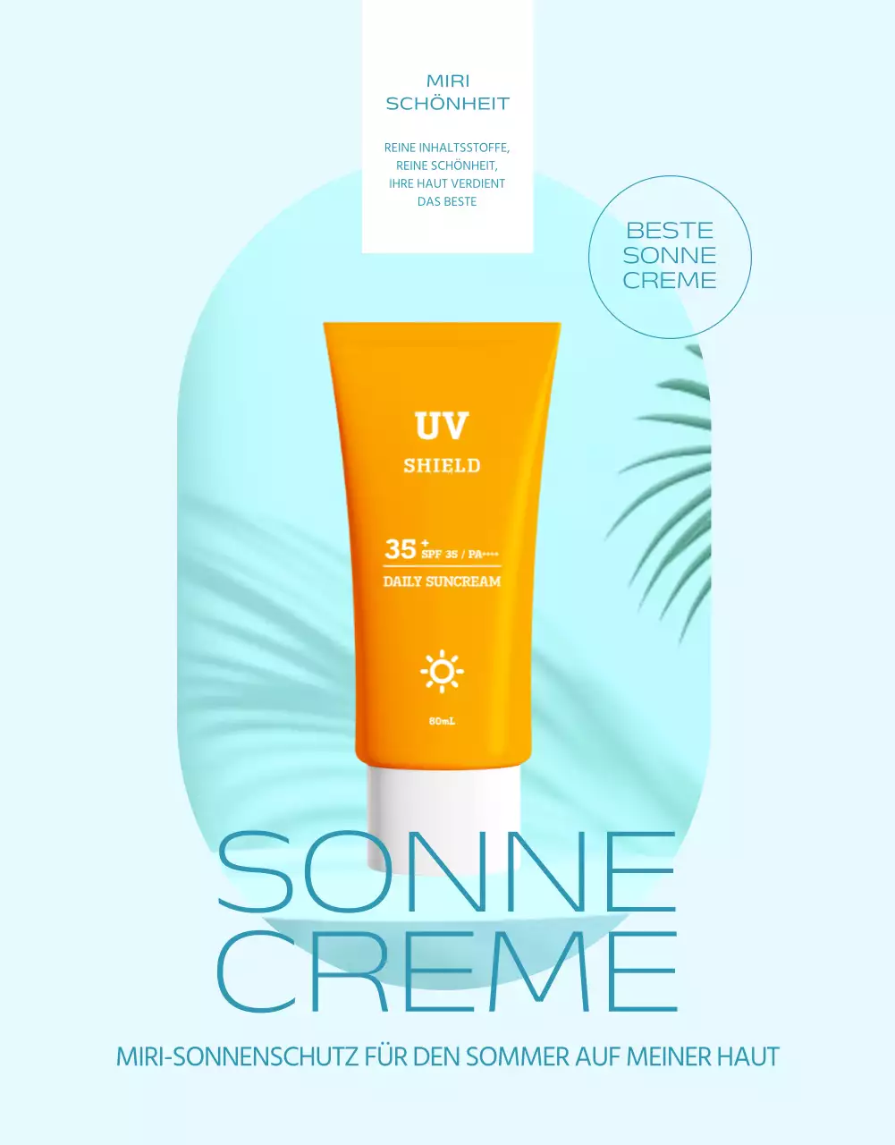 Ein einfacher Sonnenschutz in Hellblau und Orange erklärt