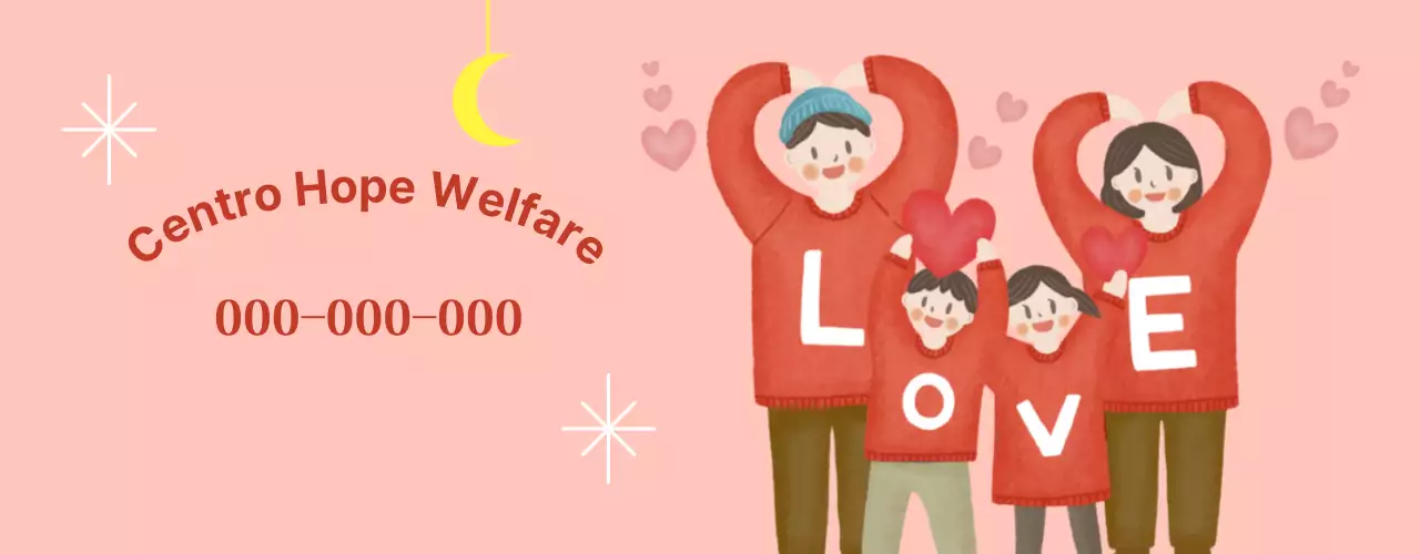 Centro de bienestar cálido y luminoso con ilustraciones familiares