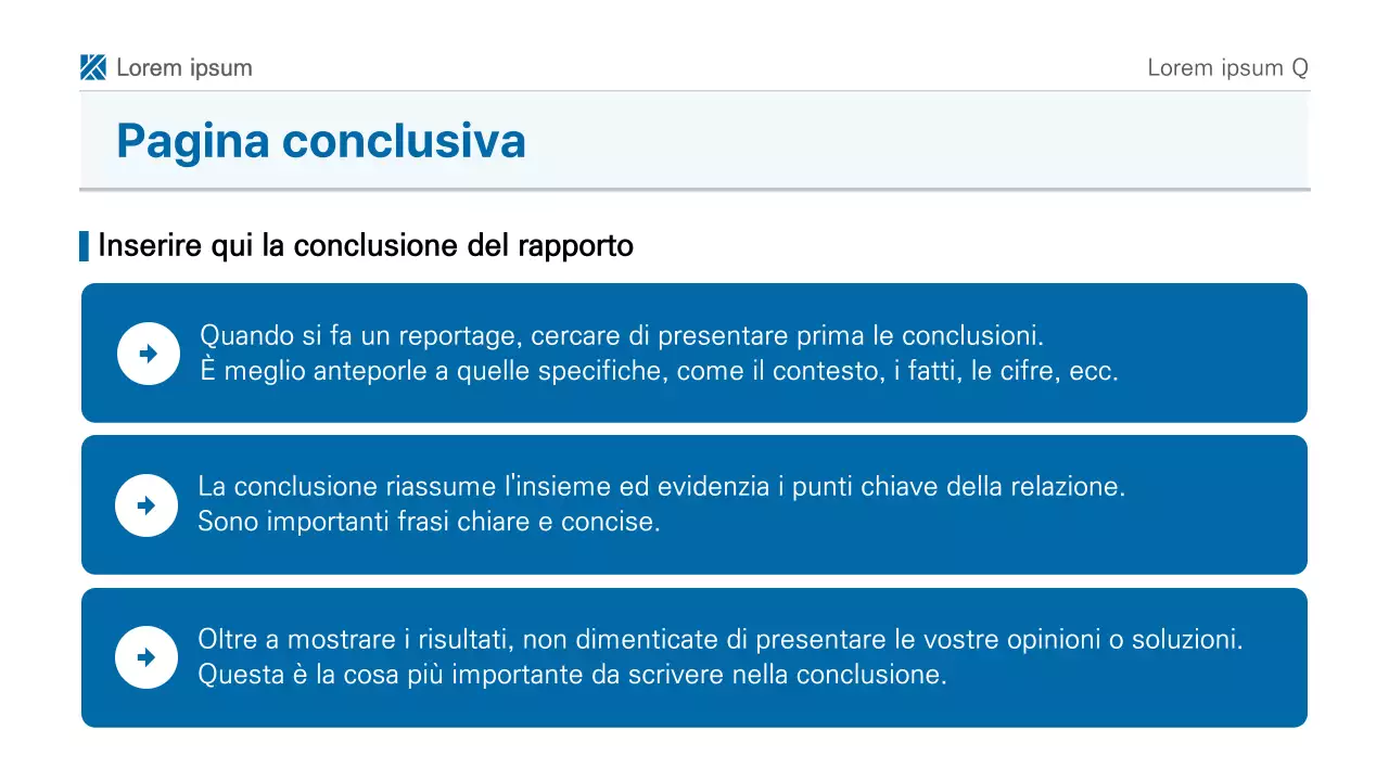 Una semplice presentazione stampabile in bianco e blu