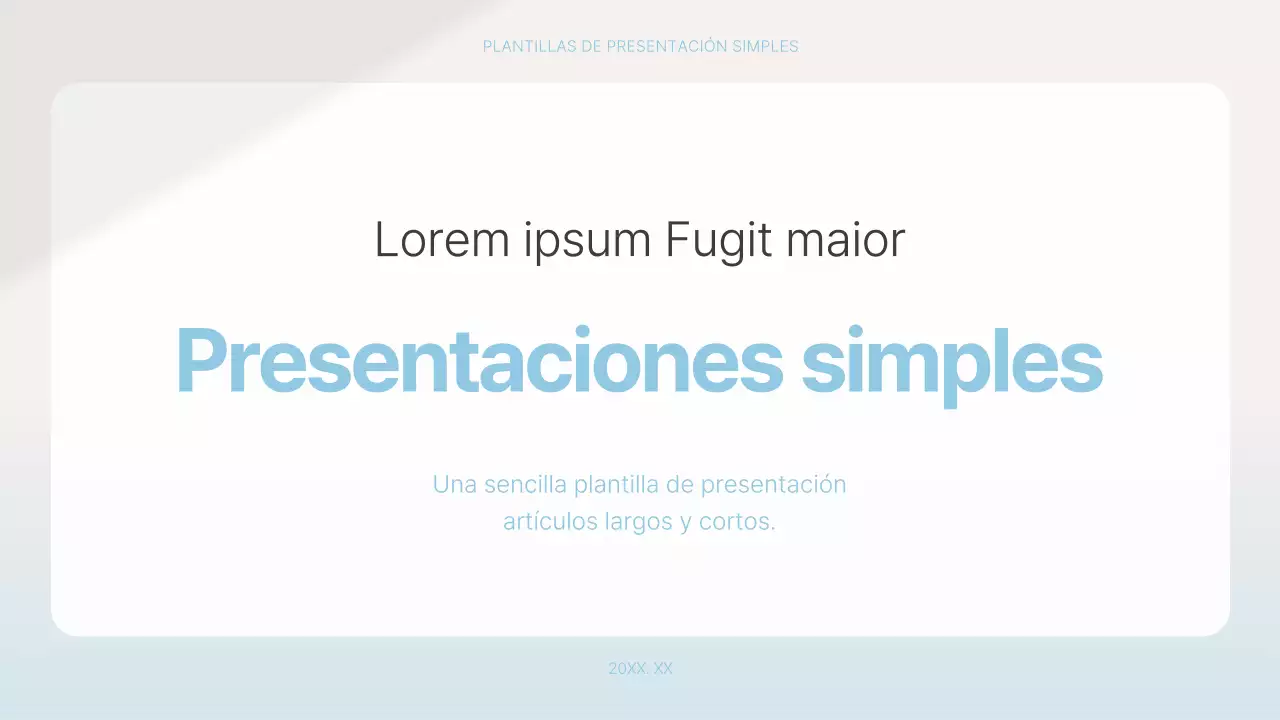 Propuesta de presentación sencilla en azul claro y blanco