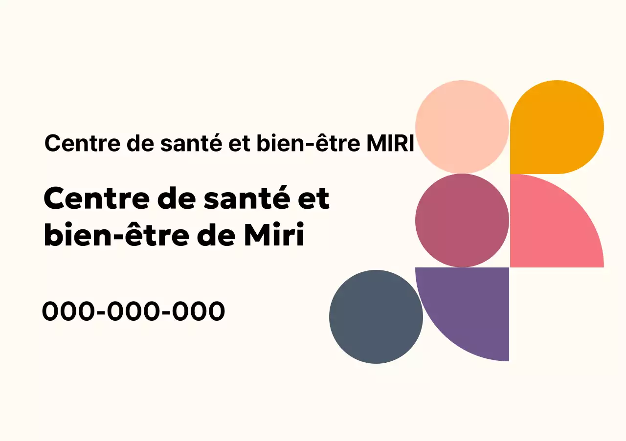 Centre de santé et de bien-être simple avec des formes colorées