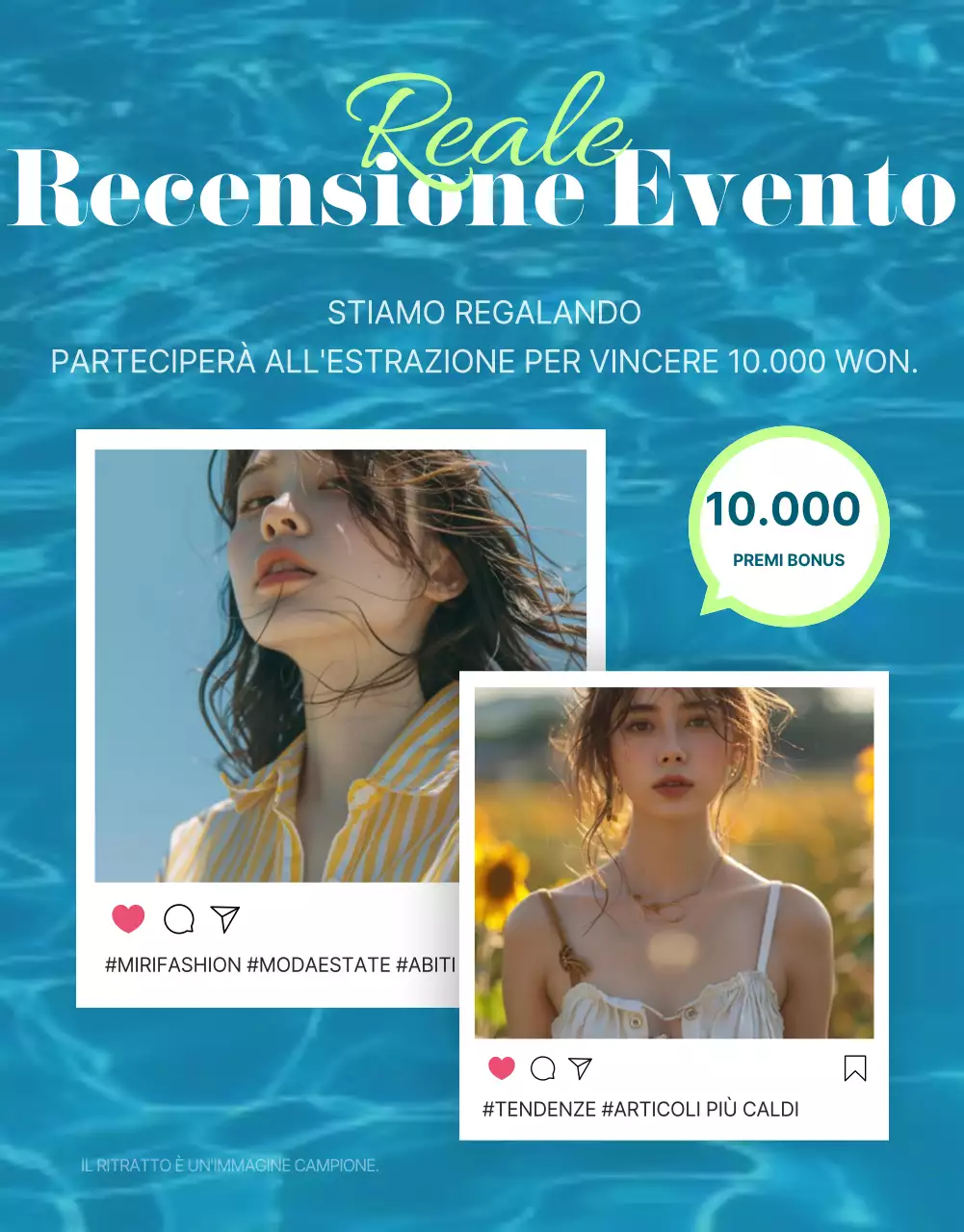 Promuovere una moda estiva minimalista in blu e azzurro