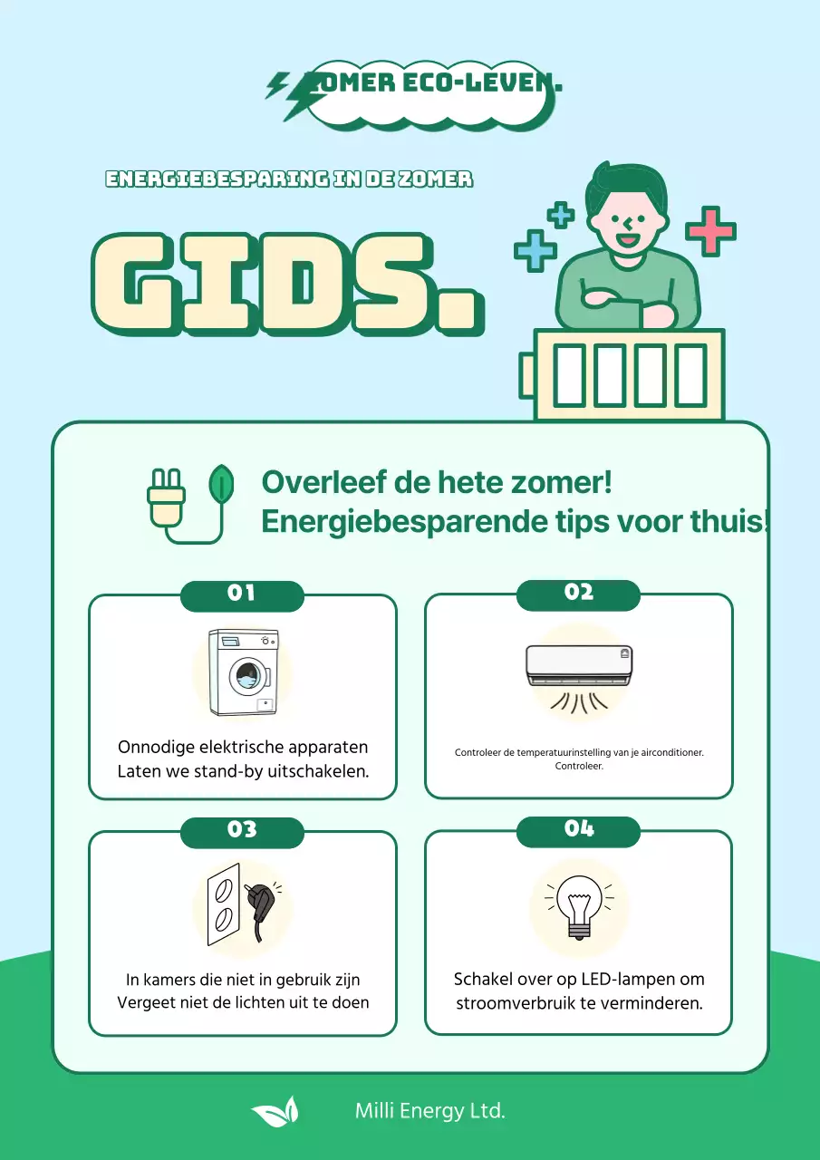 Een gids om energie te besparen in een heerlijk groene en geelgroene zomer