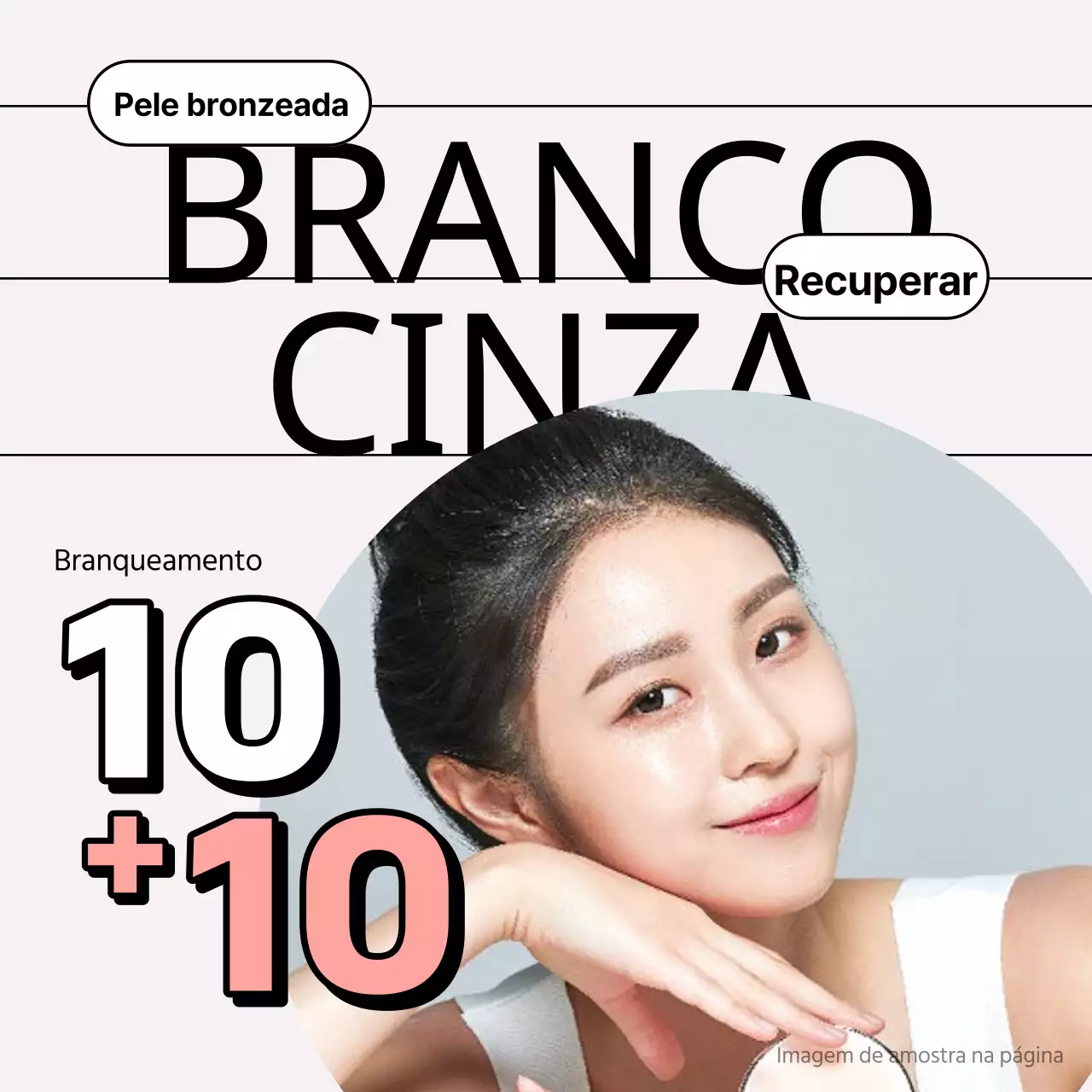 Promover um bronzeado branco de verão moderno em cor-de-rosa