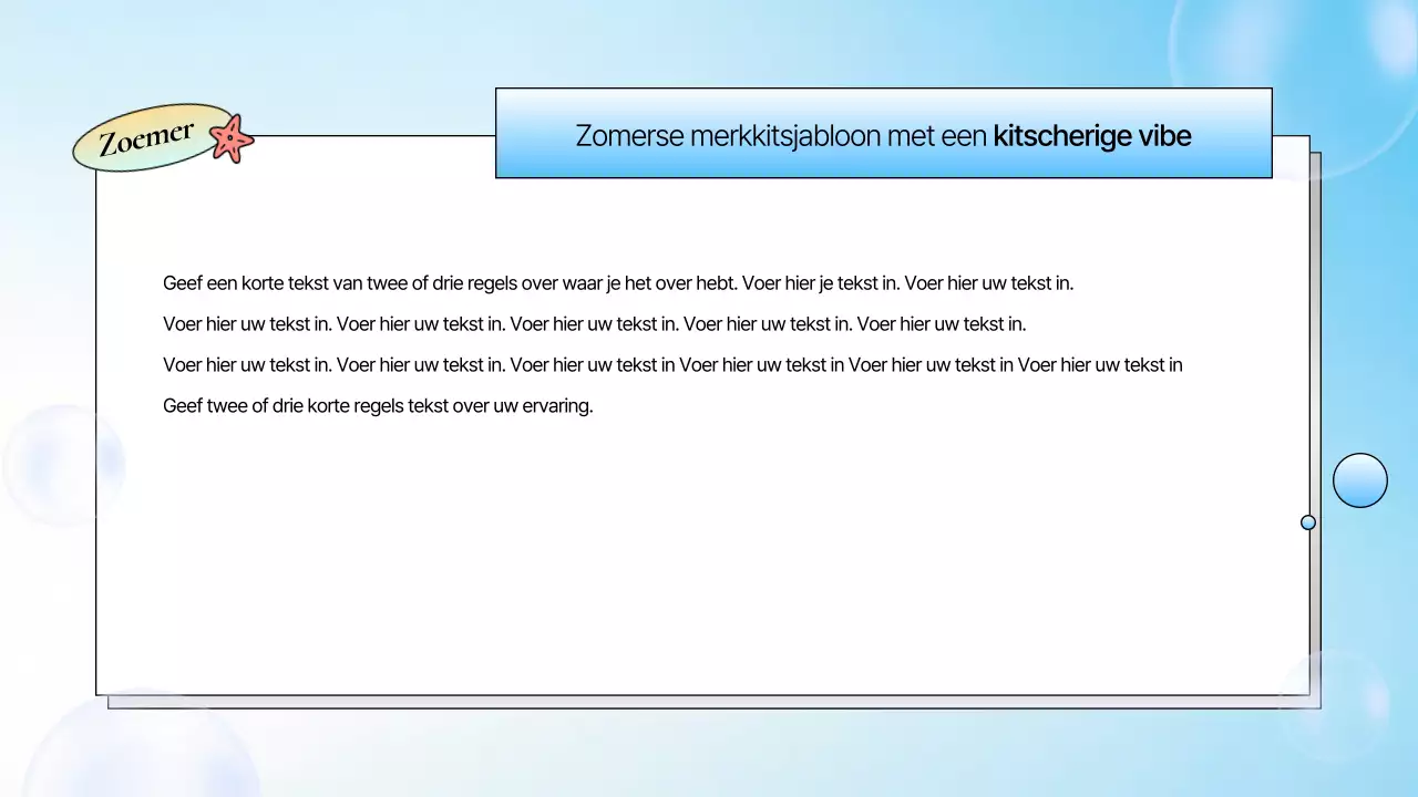 Een kitscherige zomerse merkslip in blauw