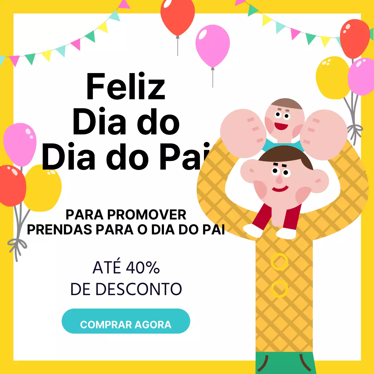 Anúncio de venda amarelo bonito