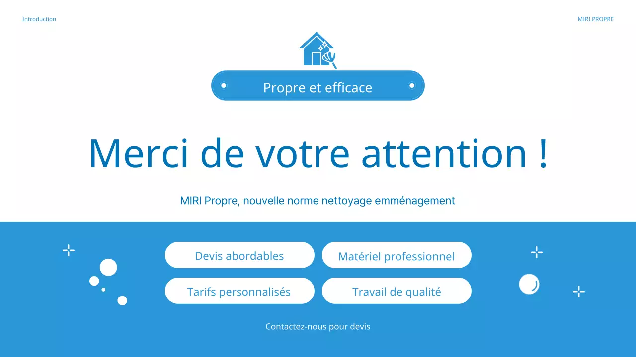 Présentation de l'agence de nettoyage Blue's lovely