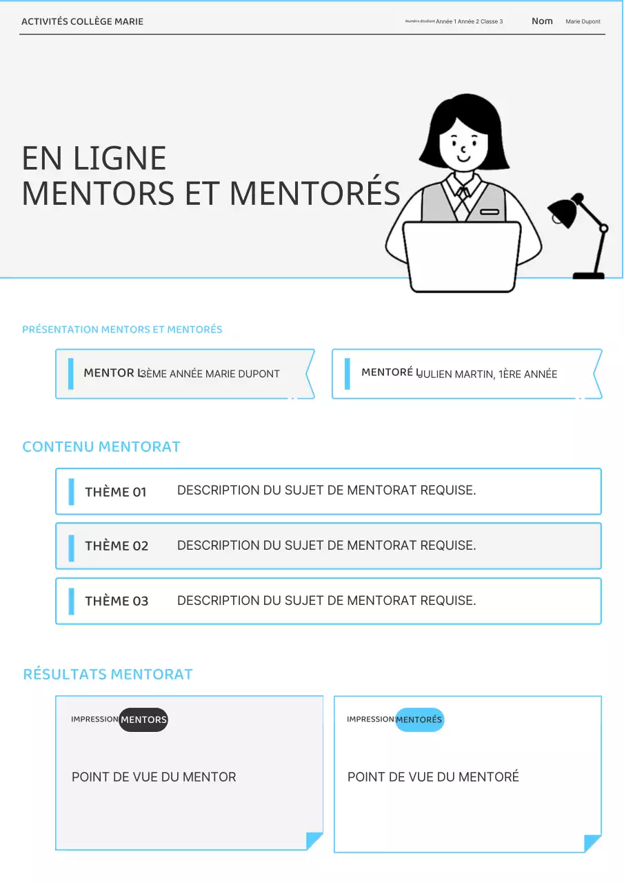 Classe simple en blanc et gris fiche d'activité plans de cours