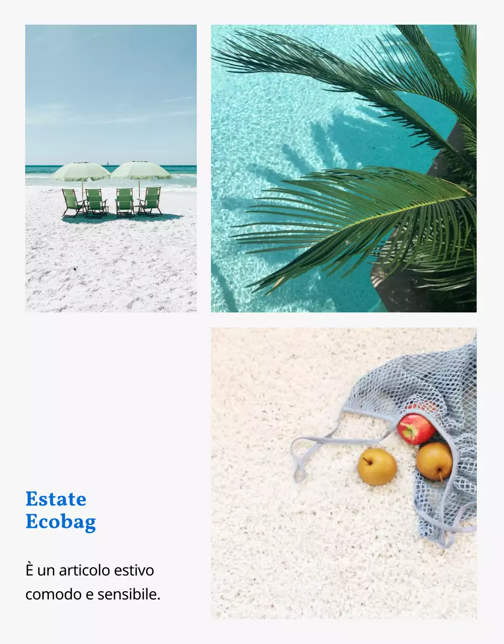 Semplice eco-bag estiva in blu spiegata