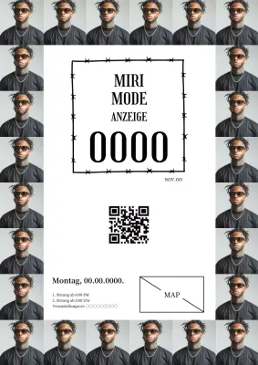 Moderne und schlichte Laufstegwerbung in Grau und Schwarz