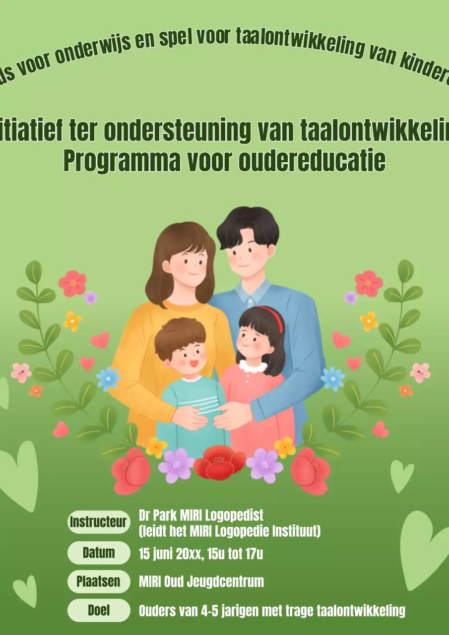 Bevorder eenvoudig taalontwikkelingsonderwijs in groen en kaki