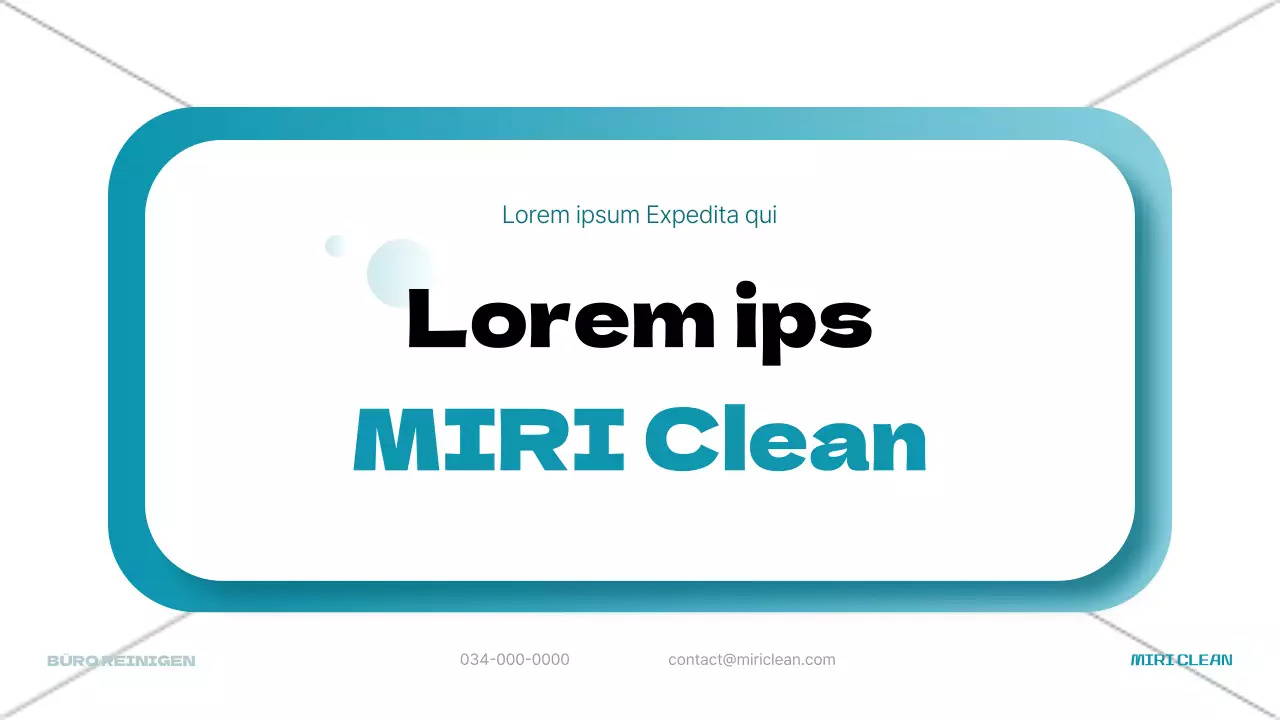 Ein hellblauer, moderner vertikaler Prospekt für die Büroreinigung