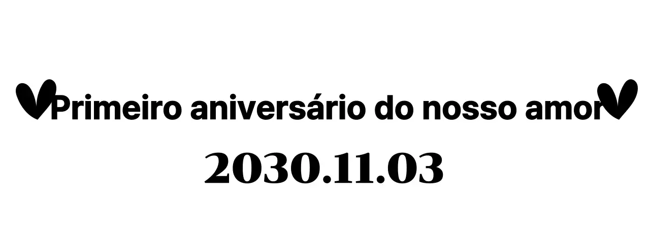 Um presente de aniversário simples e giro com corações e texto com serifa
