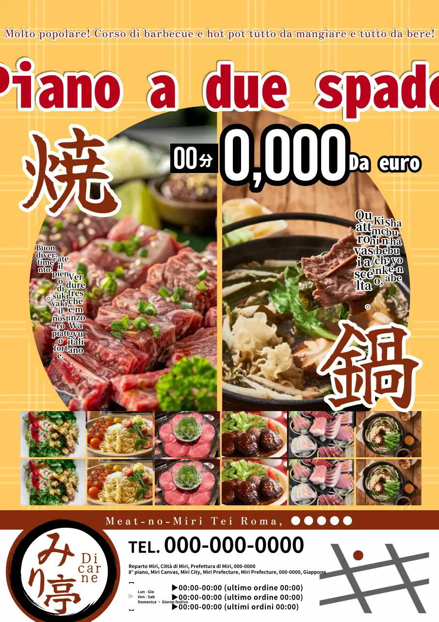 Pentola tradizionale gialla per arrostire Piano ambidestro Pubblicità