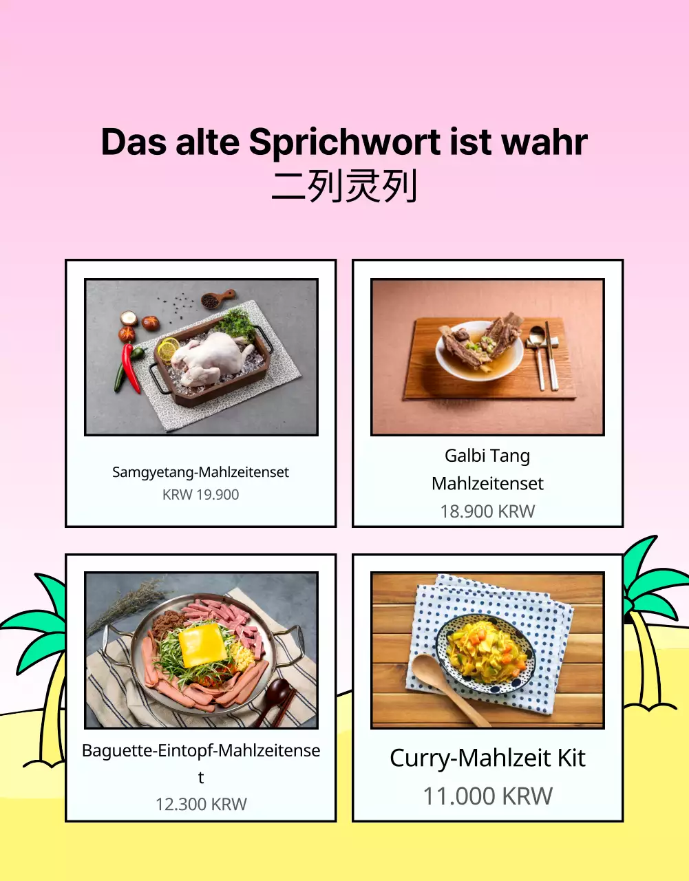 Werben Sie für einen tropischen Sommer in Hellblau und Rosa