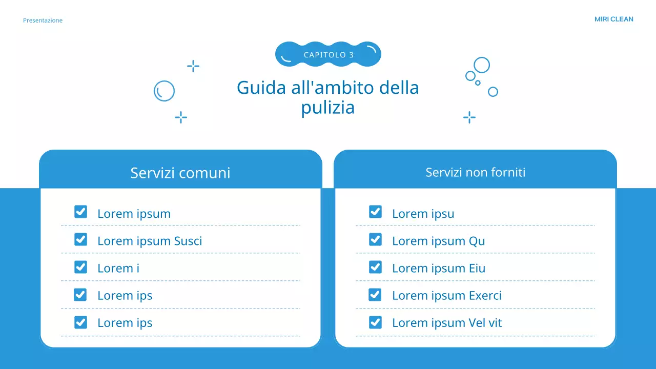 Presentazione dell'agenzia di pulizie Blue's lovely