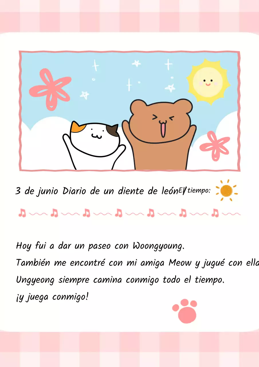 Una bonita agenda en azul claro y rosa