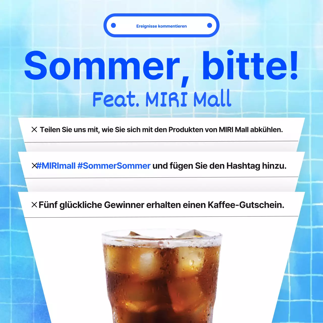 Hellblauer Trending-Kommentar Ereignisankündigung