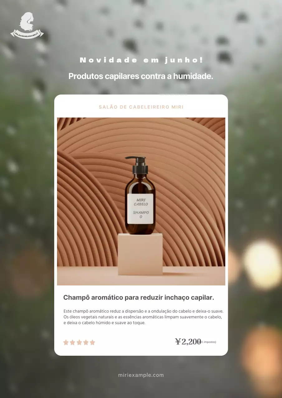 Promover produtos de cuidado do cabelo modernos para a estação das chuvas em caqui