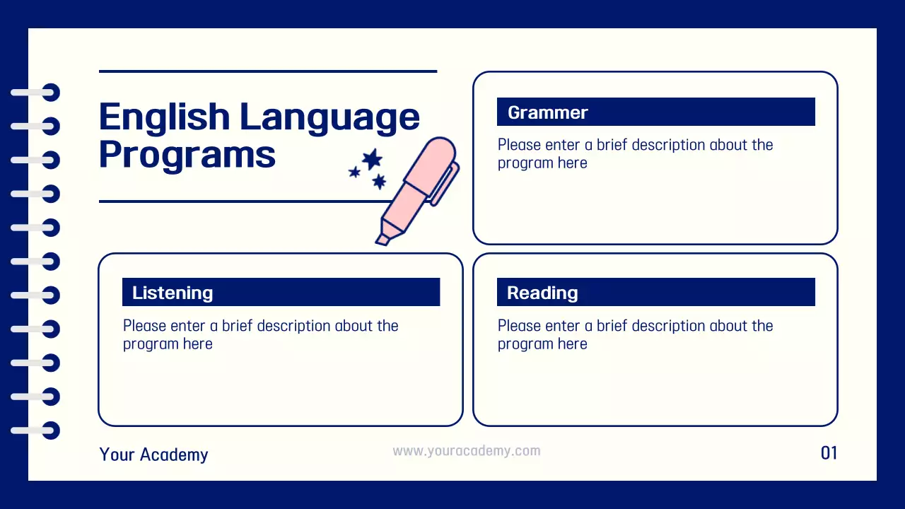 Orange Trendy English Course Advertisement Presentation