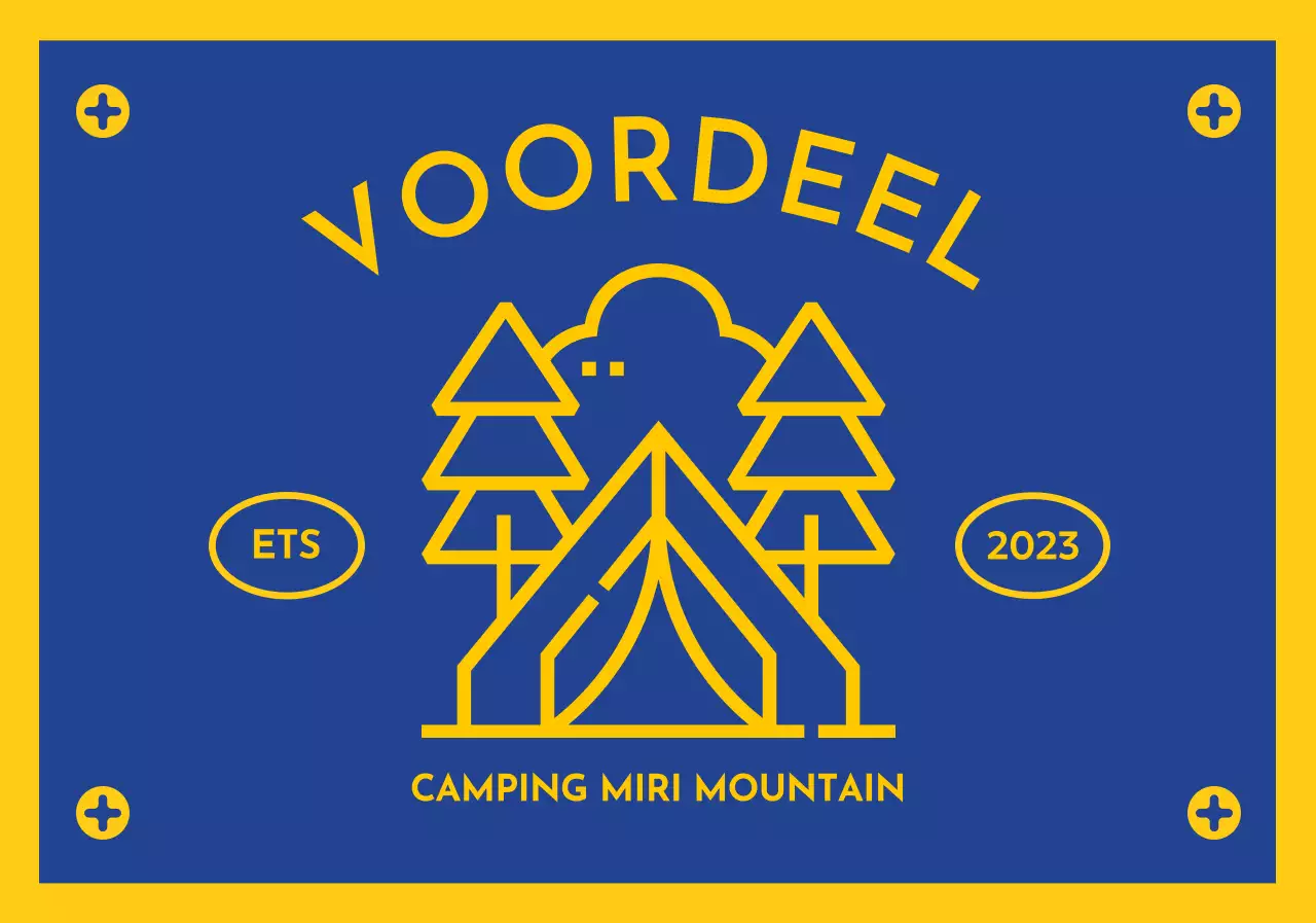Ontwerp met een vlag-achtig campingpictogram