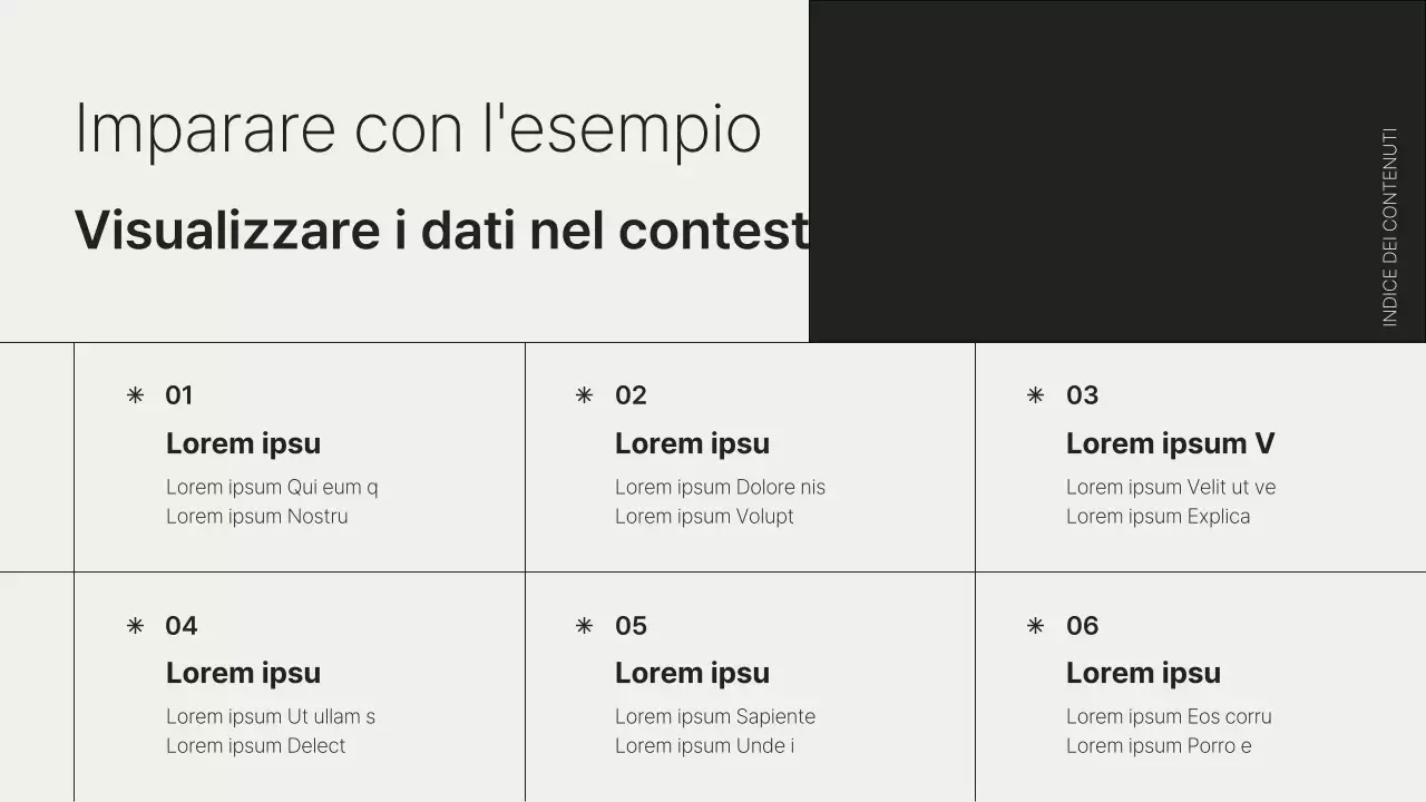 Una semplice presentazione di visualizzazione dei dati in bianco e nero