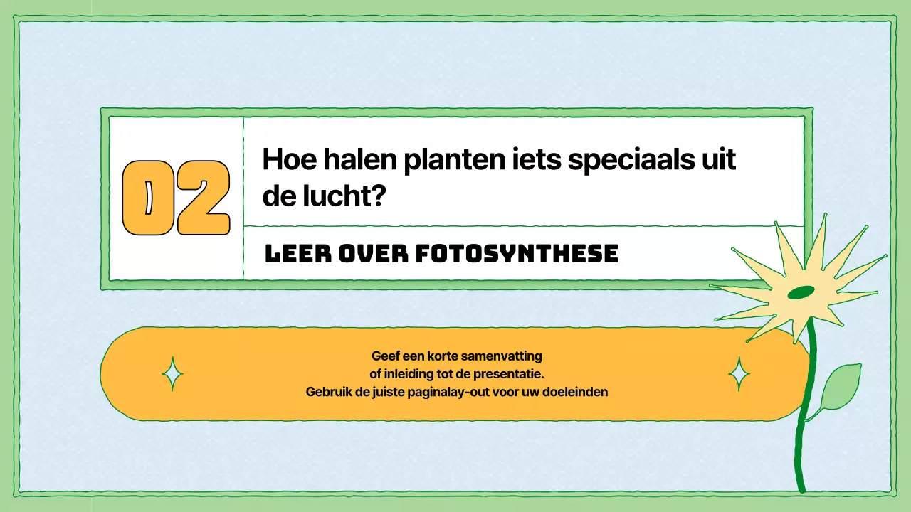 Fotosynthese leermiddelen in chartreuse en lichtblauw