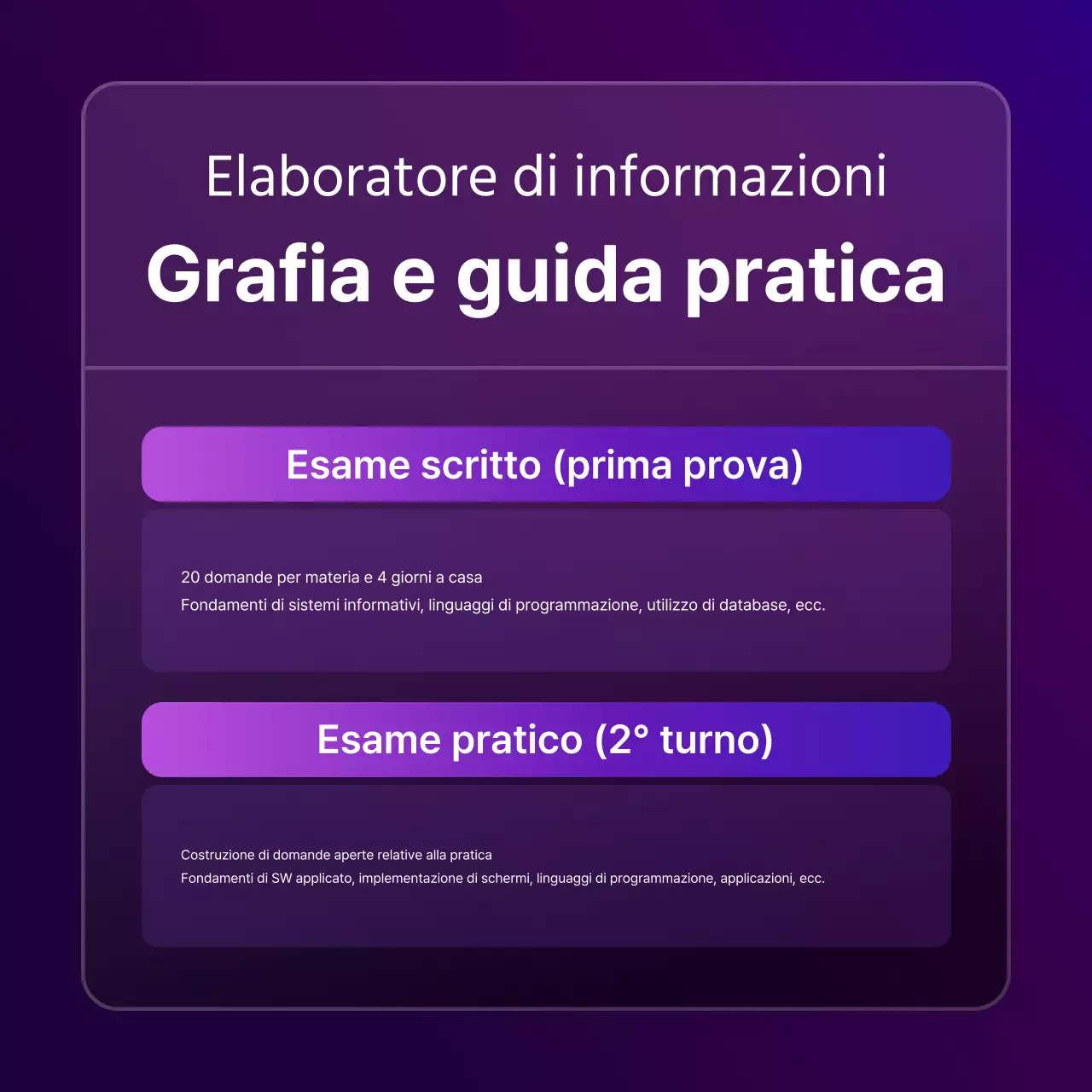 Un semplice annuncio di qualificazione viola e nero