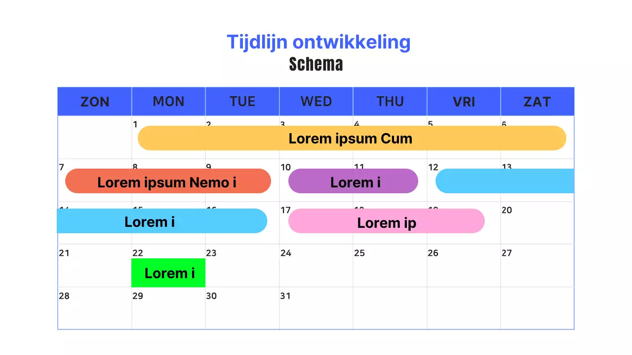 Een eenvoudige projectbeschrijving voor webontwikkeling in blauw en roze