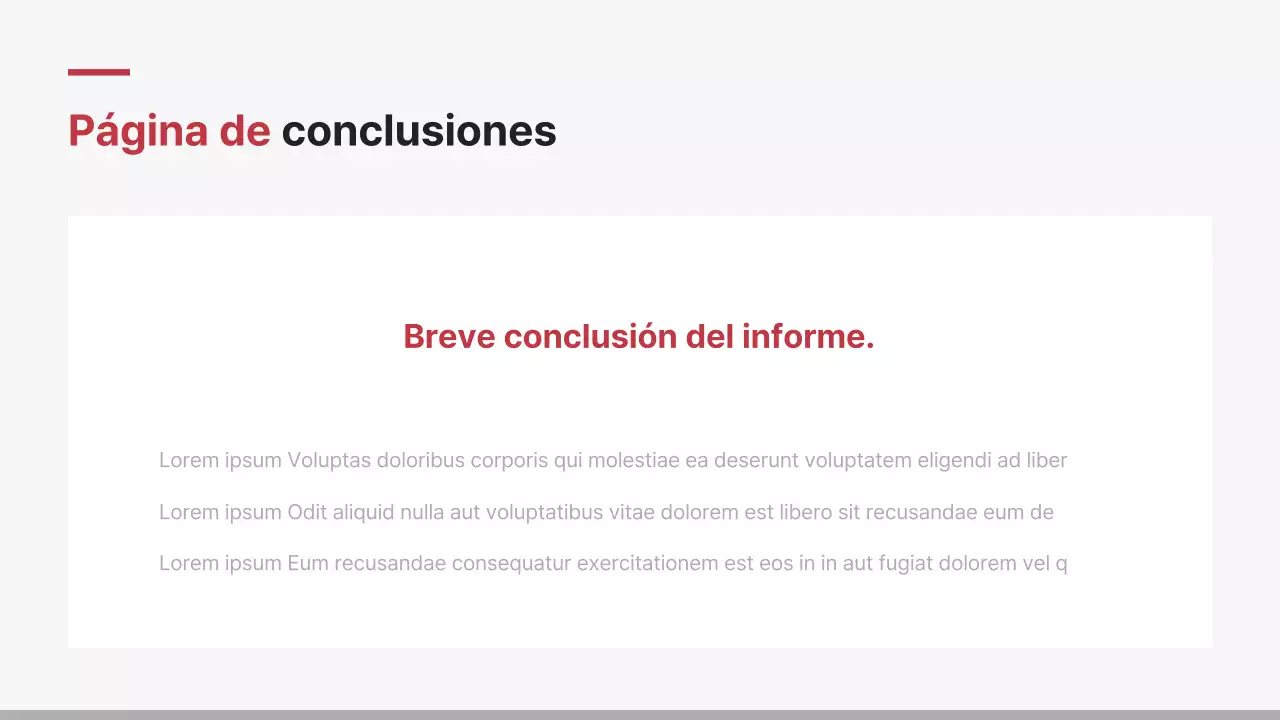 Informe de empresa minimalista en rojo y blanco
