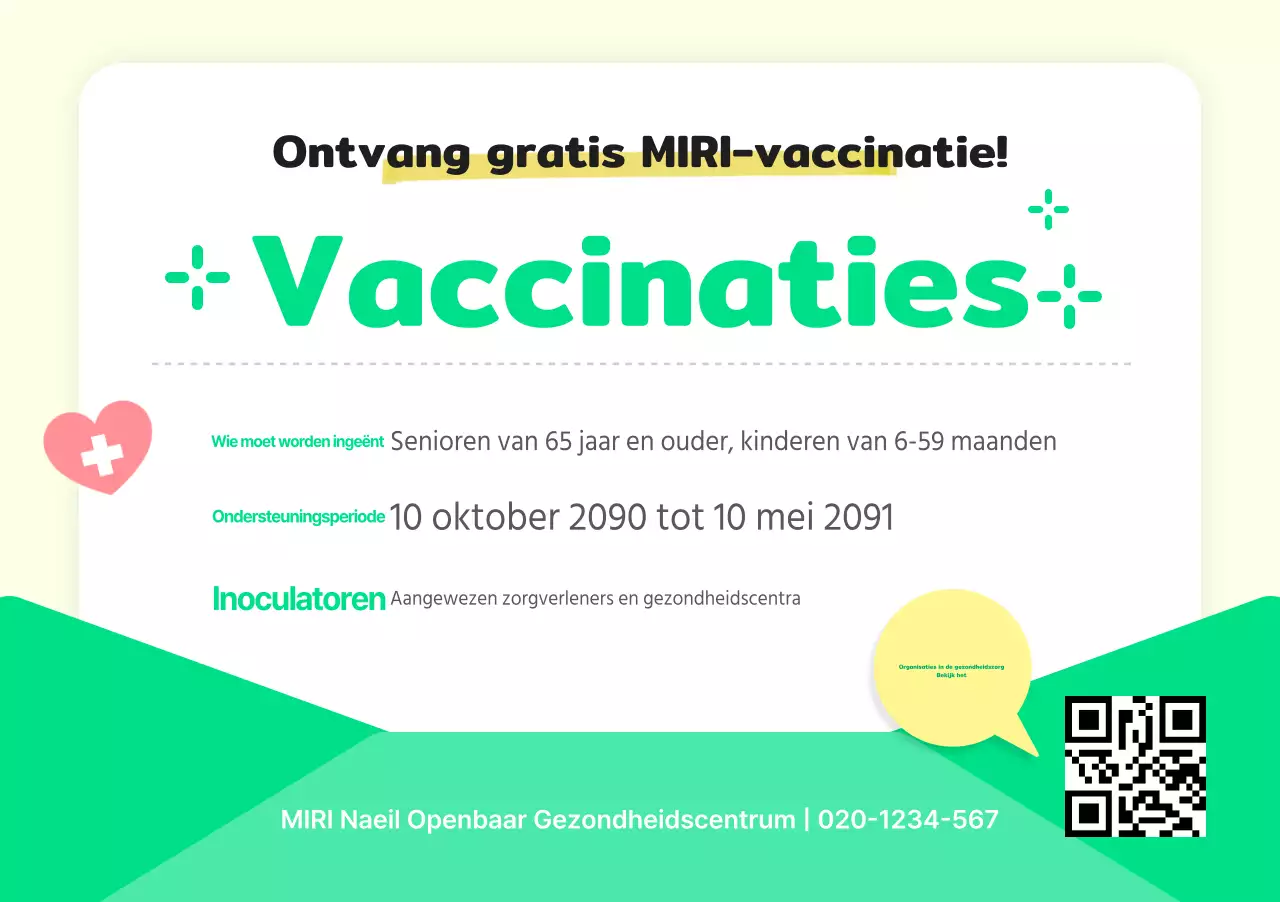 Gele en groene mededelingen over gezondheidsvaccinatie