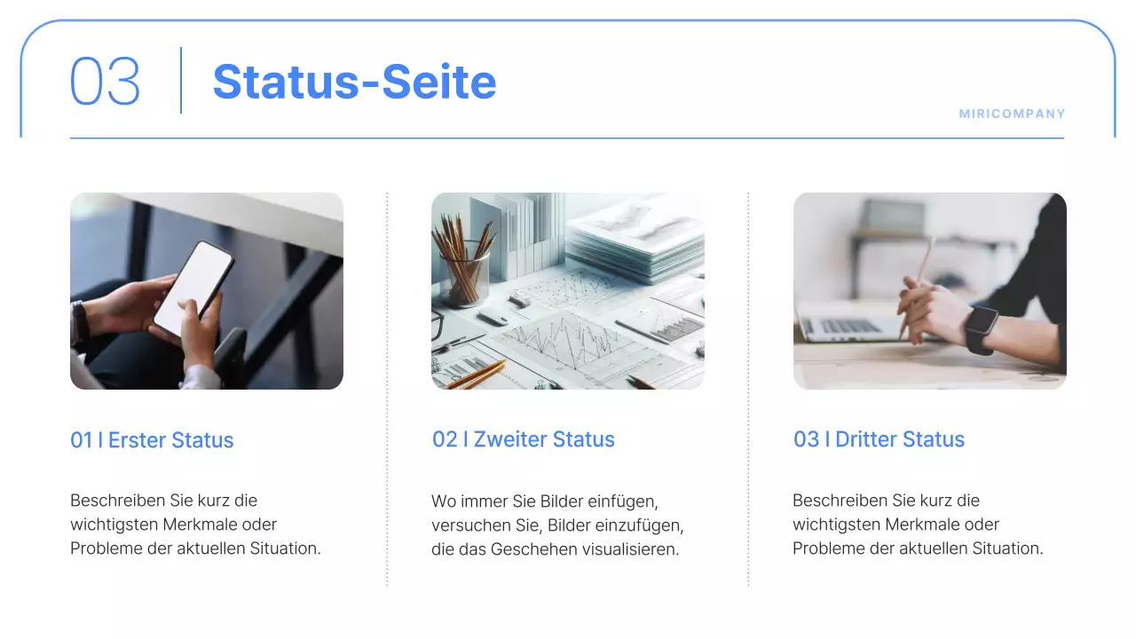 Einfache Unternehmensberichte in Blau