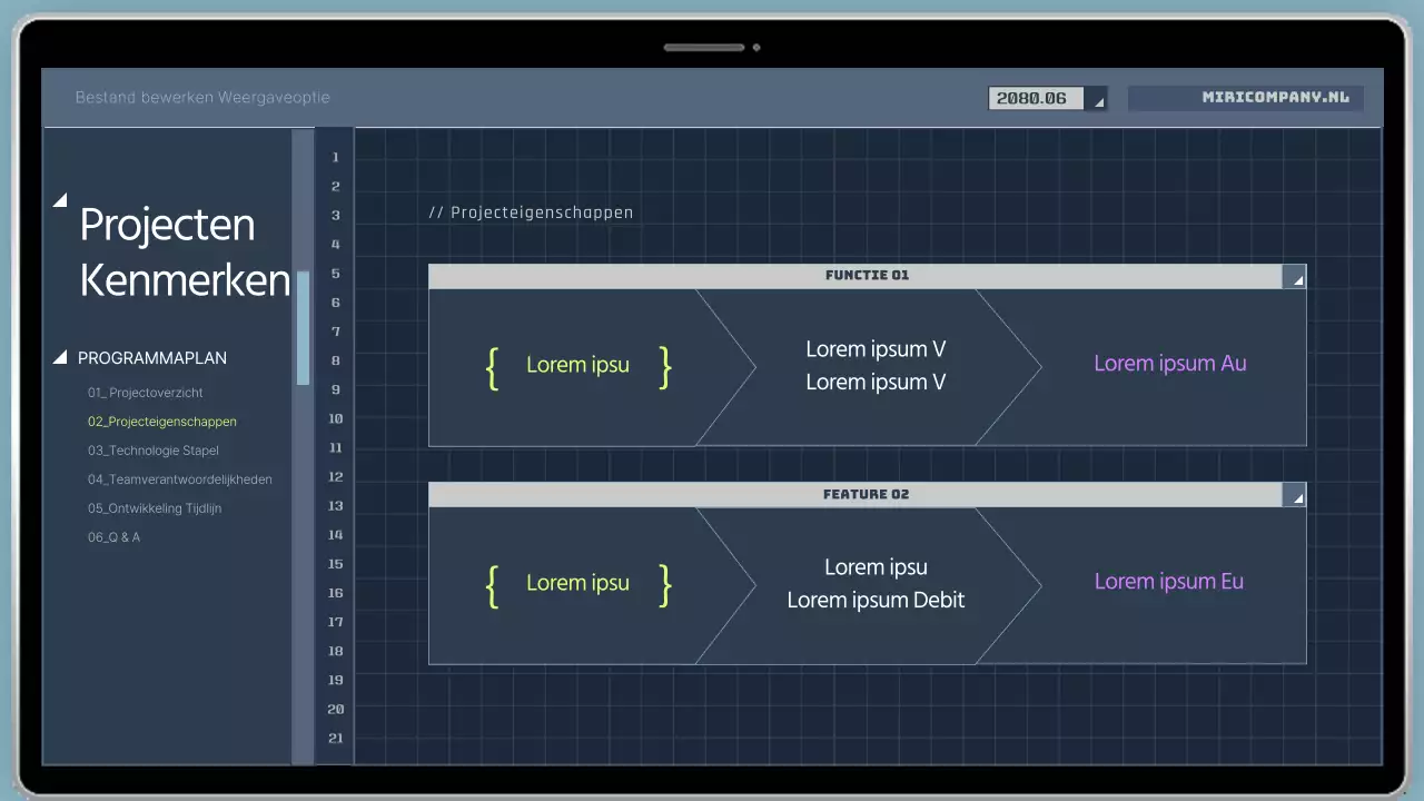 Prospectus coderingsprogramma voor ontwikkelaars in cyberstijl in marineblauw en geel