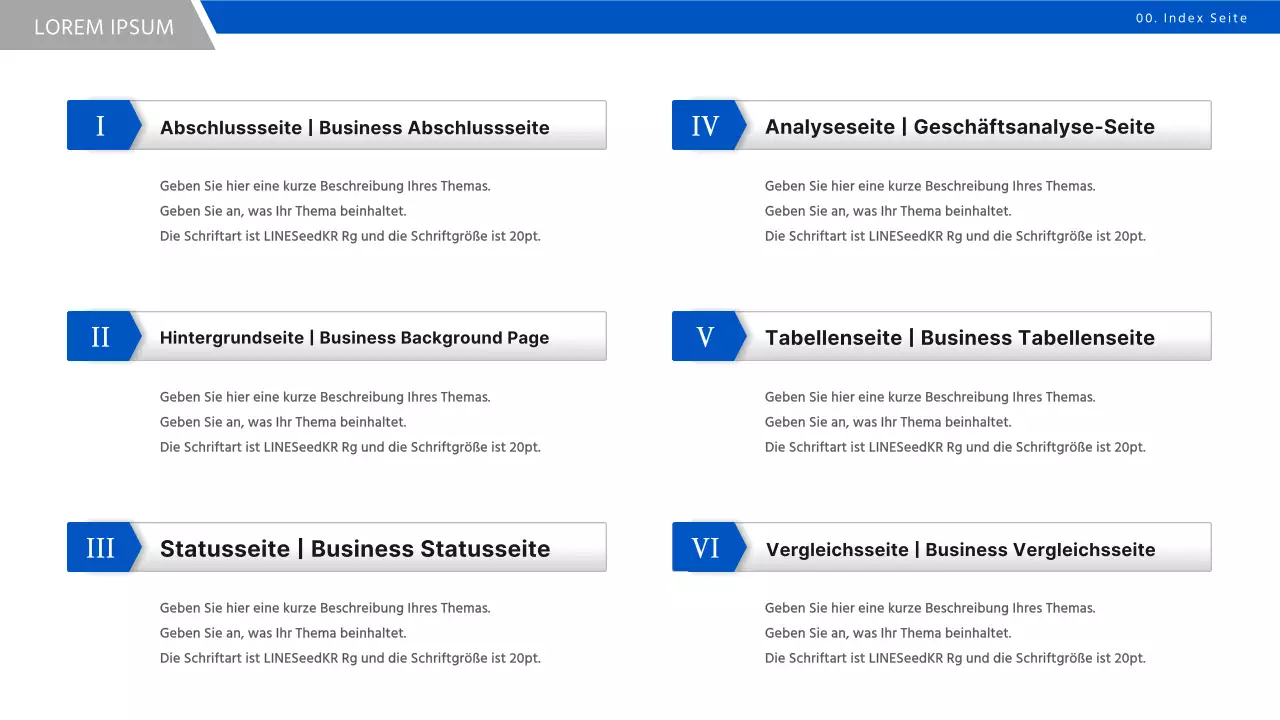 Ein einfacher Geschäftsstrategiebericht in Blau und Schwarz