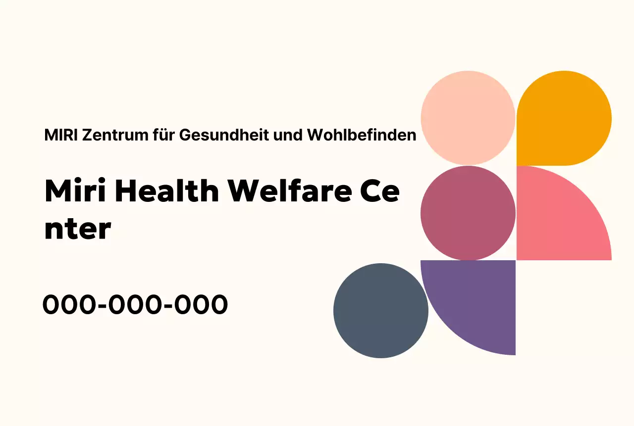 Einfaches Gesundheits- und Wellnesszentrum mit bunten Formen