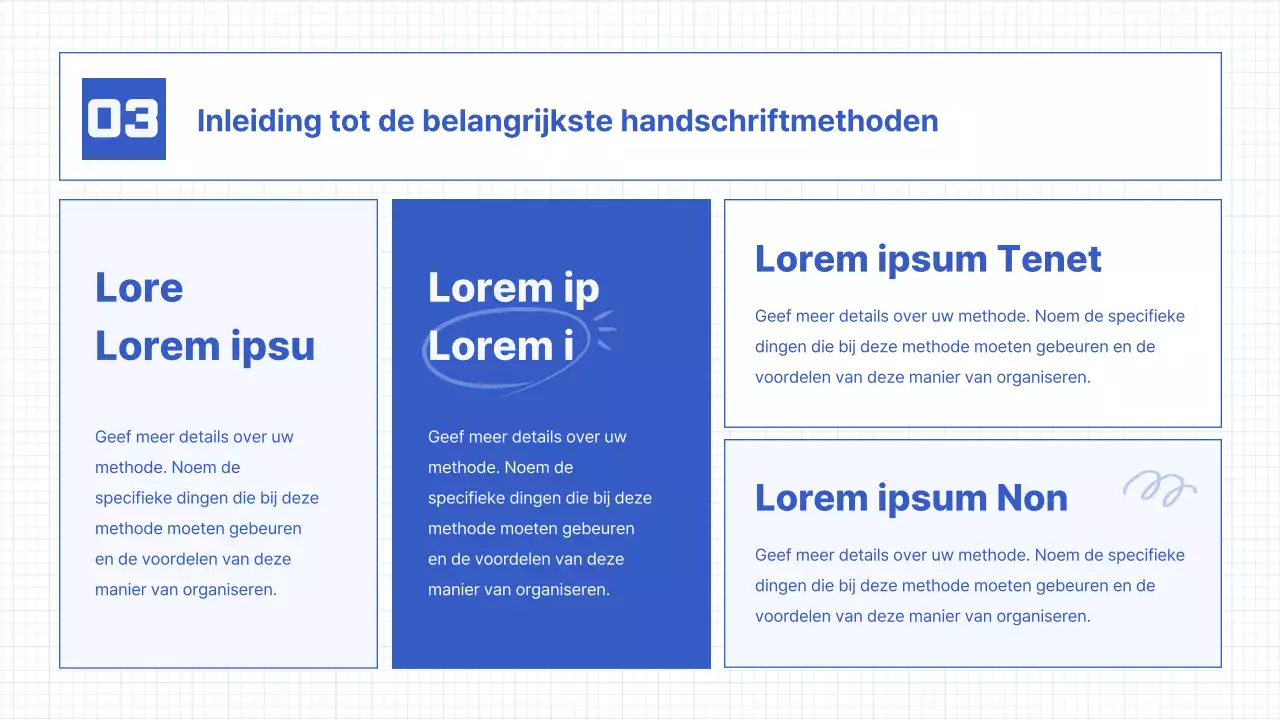 Eenvoudige handschriftelementen in blauw Lesmateriaal