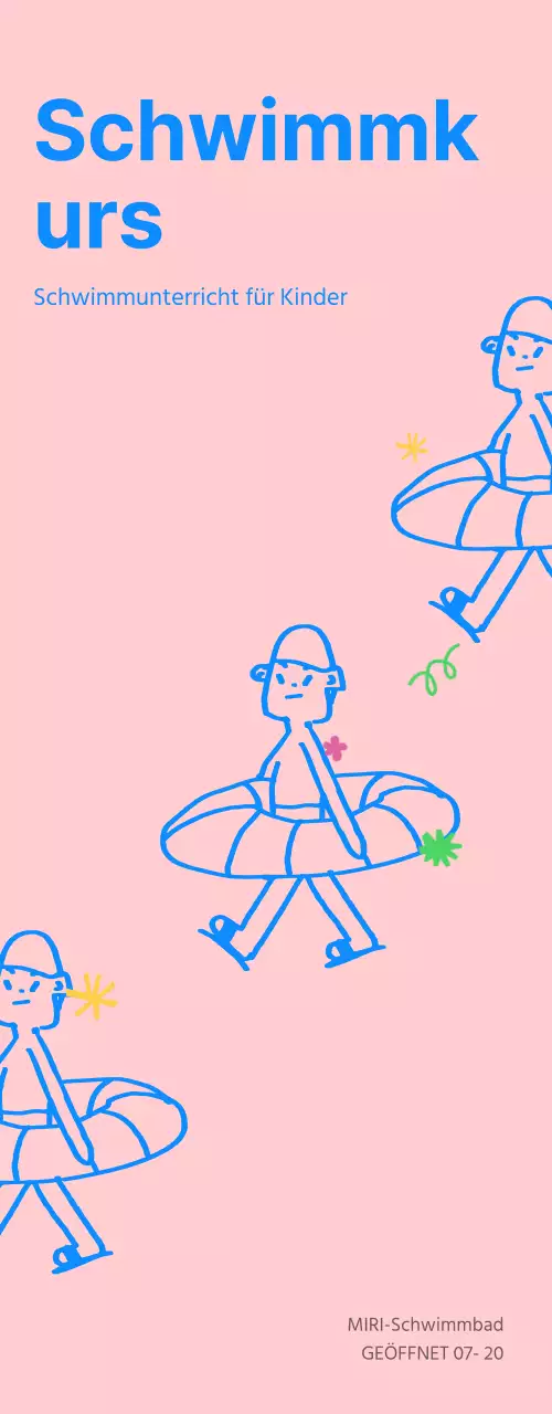 Förderung von blauen und rosafarbenen Schwimm- und Sportzentren für Kinder