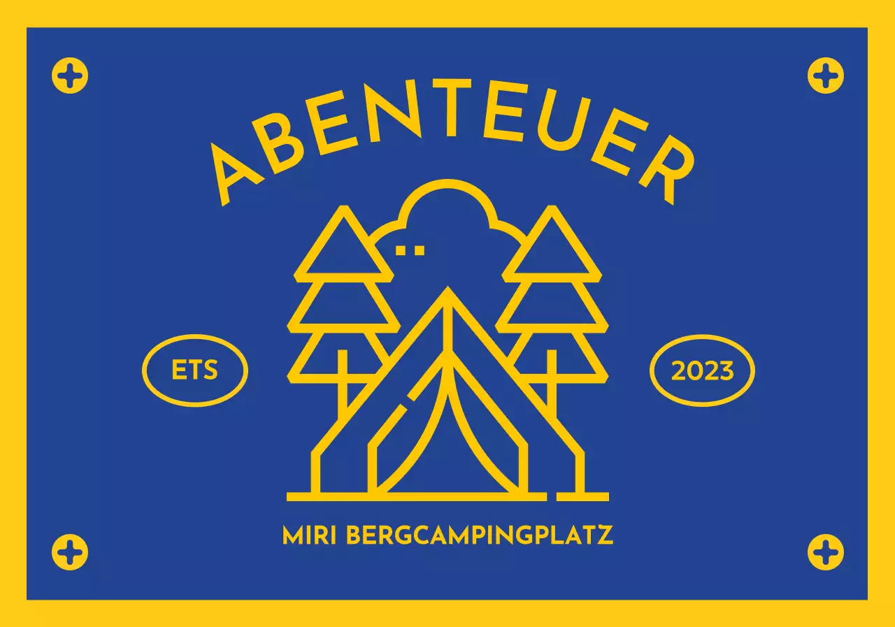 Design mit einem flaggenähnlichen Camping-Symbol