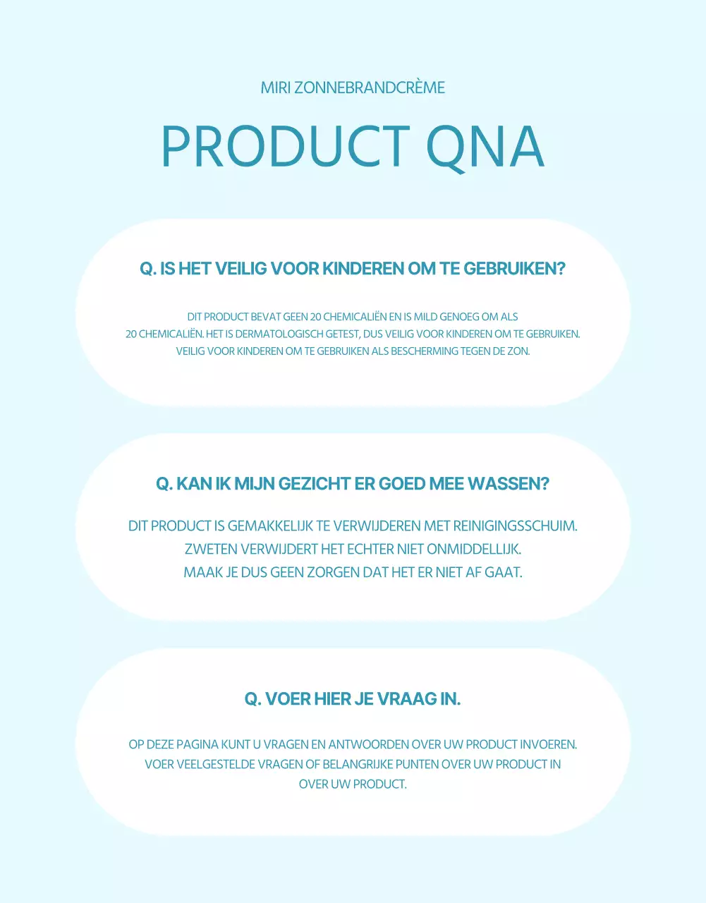 Een eenvoudige zonnebrandcrème in lichtblauw en oranje uitgelegd