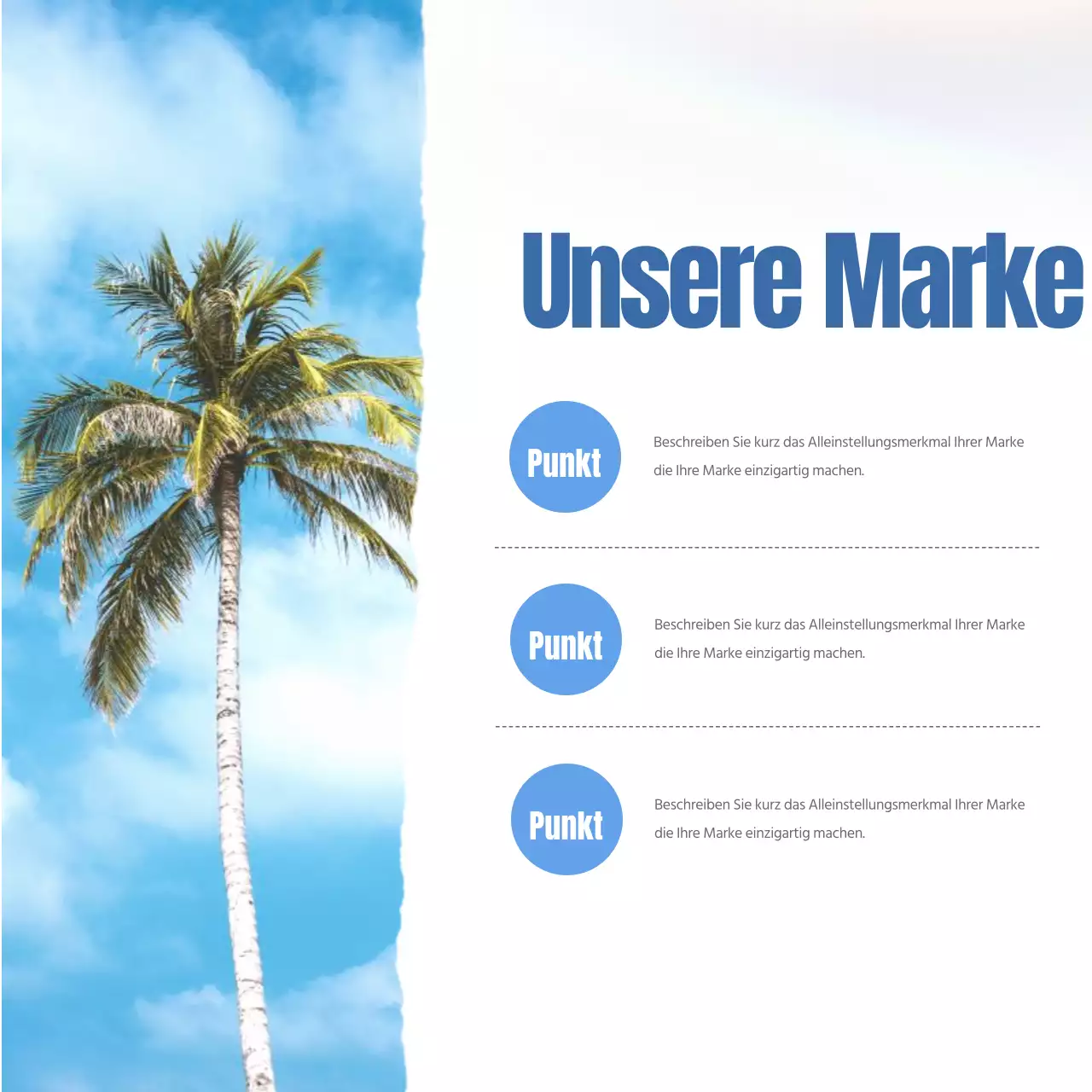 Einfaches Sommer-Markenmarketing in Blau
